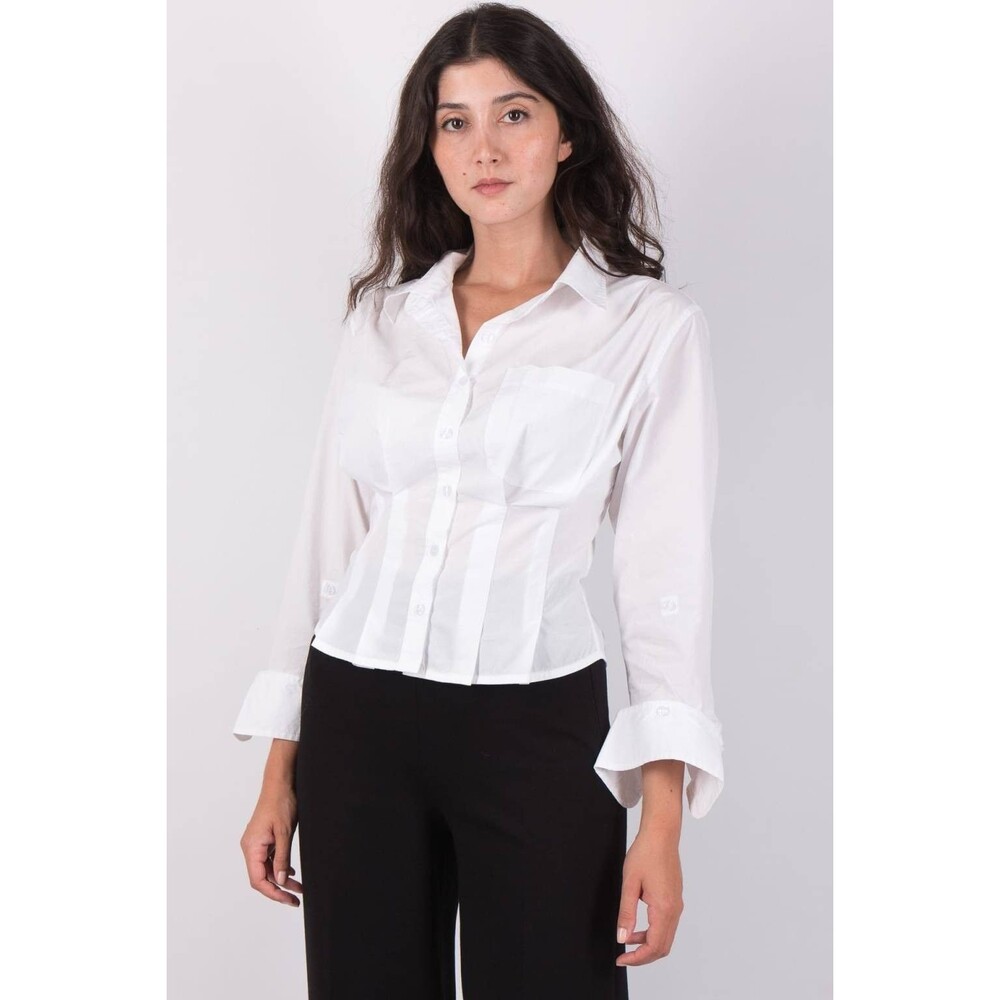 Citizens of Humanity Blouse FRANCIS Corset Top Buttondown White Shirt M 286067